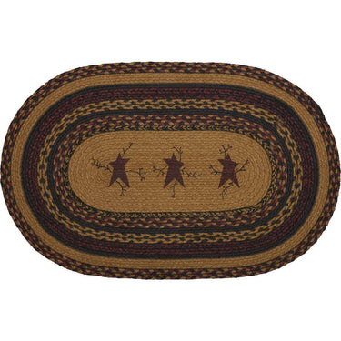 Heritage Farms Star and Pip Jute Braided Rug Oval - The Fox Decor